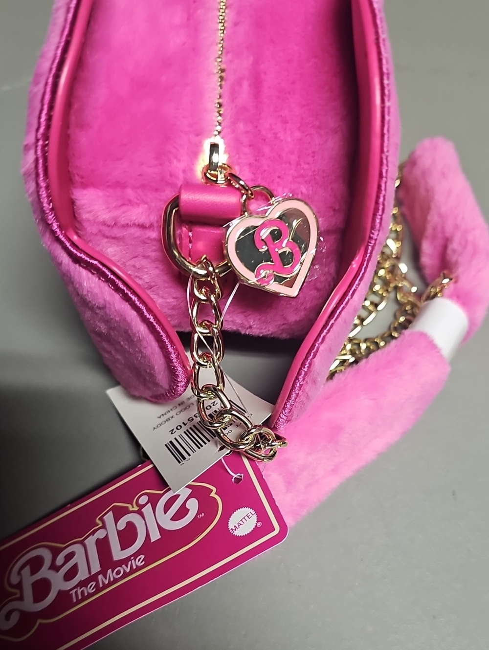Barbie The Movie NWT Pink Barbie Logo XBody Plush Bag Limited Edition - Picture 3 of 11